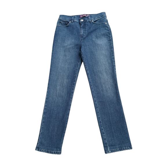 GLORIA VANDERBILT Womens Petite Size 6P Amanda Straight Blue Jeans 28" Inseam - Picture 1 of 8